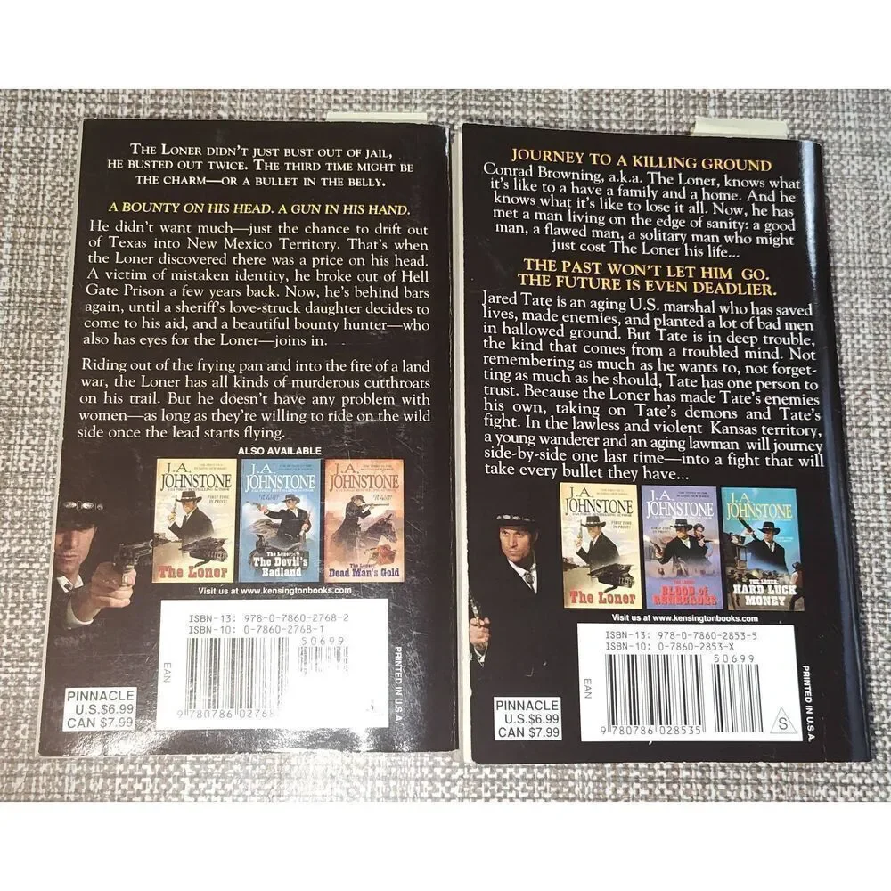 The Loner Series JA Johnstone paperback (lot of 2 in series) Cowboy Western Conr